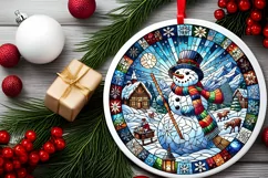 Round Christmas Ornament Sublimation|Clipart Product Image 1