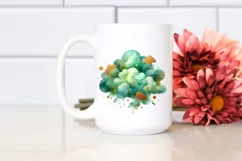 Colorful Greenish Watercolor Cloud | Small Golden Foil Product Image 2