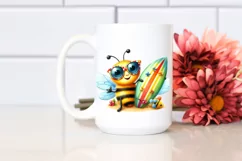 colorful Funny Bee Hummingbird Surfboard | Sublimation | Product Image 2