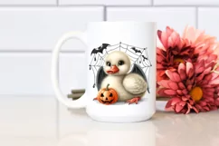 Funny Baby Swan With Halloween Vampire Fangs | Clipart Product Image 2