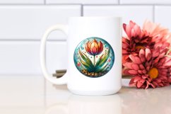 Detailed Stained Tulip Round Wood | Clipart Product Image 2