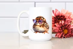 Vibrant Baby Partridge with Sunglasses | Clipart Product Image 2