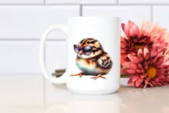Vibrant Baby Partridge with Sunglasses | Clipart Product Image 2