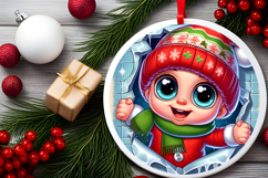 Round Christmass Ornament PNG Product Image 2