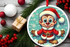 Round Christmas Ornament Sublimation|Clipart Product Image 2
