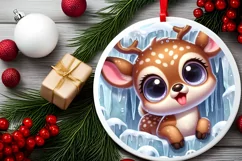 Round Christmas Ornament Sublimation|Clipart Product Image 2