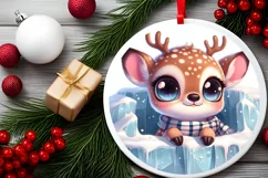Round Christmas Ornament Sublimation|Clipart Product Image 1