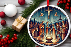 Round Christmass Ornament PNG Product Image 2