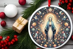 Round Christmas Ornament Sublimation|Clipart Product Image 2