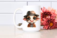 Watercolor Baby Cow with Hat Product Image 2