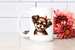 Smiling Puppy Portrait | Watercolor Clipart Product Image 2
