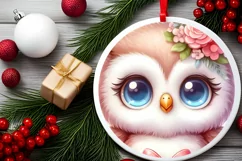 Winter Baby Owl with Gift Box Sublimation PNG Product Image 2