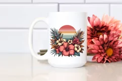 Vintage Flower Sunset Clipart Product Image 2
