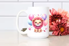 Vibrant Pink-ish Cute Baby Lion Balloons Product Image 2