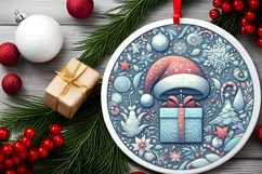 Round Christmas Ornament Sublimation|Clipart Product Image 2