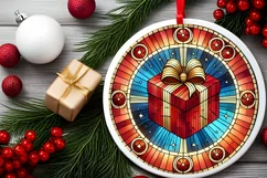 Round Christmas Ornament Sublimation|Clipart Product Image 1