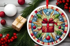 Round Christmas Ornament Sublimation|Clipart Product Image 1