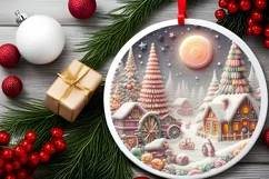 Pastel Christmas Candy Scene Sublimation PNG Product Image 2