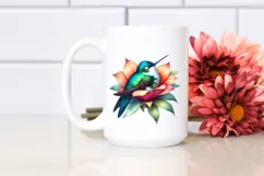 colorful Hummingbird Sleeping in Flower | Sublimation | Product Image 2