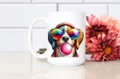 Fun Puppy Sunglasses Chewing Gum | Sublimation Clipart Product Image 2