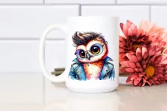Cute Baby Owl Posing, Cool Haircut PNG Product Image 2