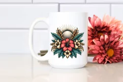 Vintage Tropical Sun Flower | Sublimation Clipart Product Image 2