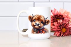 Cow Watercolor Baby Highland Cow with Neclace | Sublimation Product Image 2