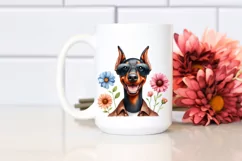 Watercolor Baby Doberman Sunglasses Clipart Product Image 2