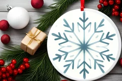 Round Christmas Ornament Sublimation|Clipart Product Image 2