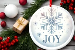 Round Christmas Ornament Sublimation|Clipart Product Image 2
