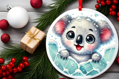 Round Christmass Ornament PNG Product Image 2