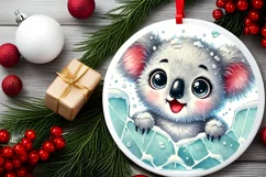 Round Christmas Ornament Sublimation|Clipart Product Image 2