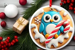 Round Christmas Ornament Sublimation|Clipart Product Image 1