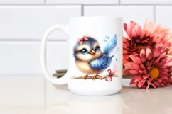 Cute Baby Bird Watercolor PNG Product Image 2