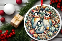 Round Christmas Ornament Sublimation|Clipart Product Image 2