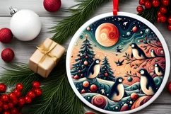 Round Christmas Ornament Sublimation|Clipart Product Image 2