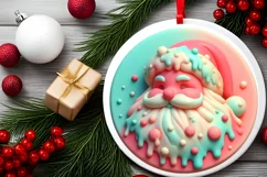 Pastel Christmas Santa with Depth Sublimation PNG Product Image 2