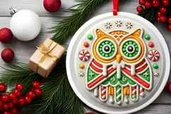Round Christmas Ornament Sublimation|Clipart Product Image 1