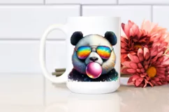 Colorful Panda Sunglasses Chewing Gum | Sublimation Clipart Product Image 2