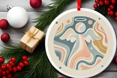 Round Christmas Ornament Sublimation|Clipart Product Image 1