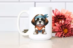 Watercolor Baby Saint Bernard Bandana Fancy es Clipart Product Image 2