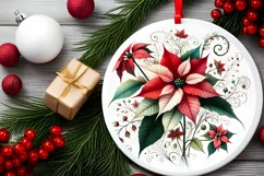 Round Christmas Ornament Sublimation|Clipart Product Image 1