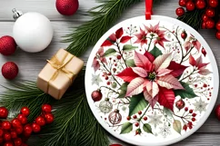 Round Christmas Ornament Sublimation|Clipart Product Image 1