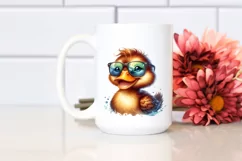 Smiling Duck Sunglasses | Watercolor Clipart Product Image 2