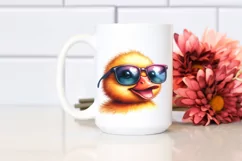 Smiling Duck Sunglasses | Watercolor Clipart Product Image 2