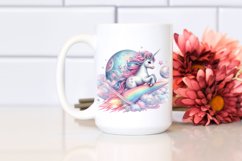 Colorful Baby Unicorn Riding a Comet PNG Product Image 2