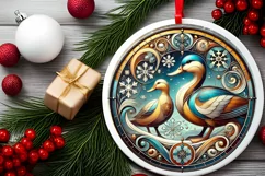 Round Christmas Ornament Sublimation|Clipart Product Image 1