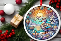 Round Christmas Ornament Sublimation|Clipart Product Image 1