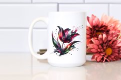 Abstract Shiny Tulip Watercolor | Sublimation | Clipart Product Image 2