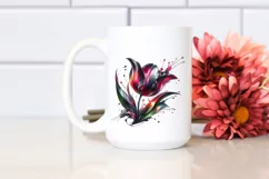 Abstract Shiny Tulip Watercolor | Sublimation | Clipart Product Image 2